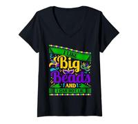 Mujer I Like Big Beads and I Can Not Lie Mardi Gras Carnival Camiseta Cuello V