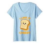 Mujer I Like It Cheesy Funny Grilled Cheese Camiseta Cuello V