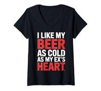 Mujer I Like My Beer As Cold As My Ex's Heart - Camiseta Cuello V