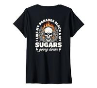 Mujer I Like My Parades Black and My Sugars Going Down EMO Goth Camiseta Cuello V