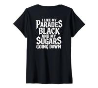 Mujer I Like My Parades Black and My Sugars Going Down EMO Goth Camiseta Cuello V