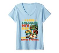 Mujer I Like Sneakers 90's R&B y Like 3 People Sneakerhead Camiseta Cuello V