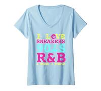 Mujer I Like Sneakers 90's R&B y Like 3 People Sneakerhead Camiseta Cuello V