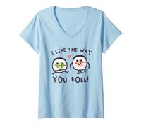 Mujer I Like The Way You Roll Sushi Camiseta Cuello V