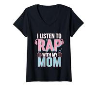 Mujer I Listen To Rap With My Mom Hijo de Bonding Music -- Camiseta Cuello V