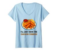 Mujer I’ll Just Have The Chicken Tenders Funny Foodie Food Lovers Camiseta Cuello V