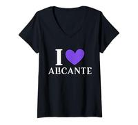 Mujer I Love Alicante España Camiseta Cuello V