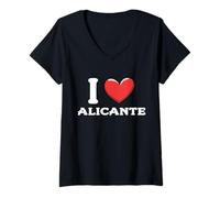 Mujer I Love Alicante España Camiseta Cuello V