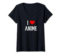 Mujer I Love Anime I Heart Anime Japonés Animación Anime Amante Camiseta Cuello V