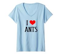 Mujer I Love Ants I Corazón Hormigas Amante de Insectos Insecto Entomólogo Camiseta Cuello V