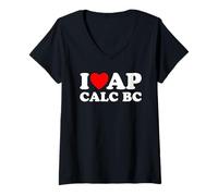 Mujer I Love AP Calc BC I Corazón AP Calc BC Divertido AP Cálculo BC Camiseta Cuello V