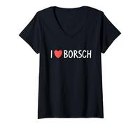 Mujer I Love Borsch Russian Ukrainian Beet Soup Camiseta Cuello V