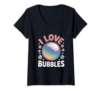 Mujer I Love Bubbles I Jabón Burbujas Niños Niñas Niños Camiseta Cuello V