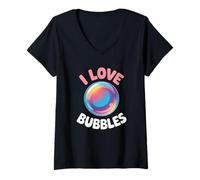 Mujer I Love Bubbles I Jabón Burbujas Niños Niñas Niños Camiseta Cuello V