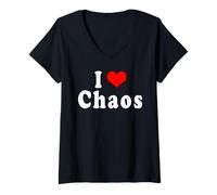 Mujer I Love Chaos Camiseta Cuello V