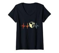 Mujer I Love Chinese Food Pulso Línea Latido Camiseta Cuello V