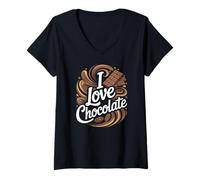 Mujer I Love Chocolate Sweet Treats Pasión Camiseta Cuello V