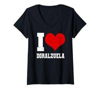 Mujer I Love Doralzuela Funny Doral Florida Latino Diáspora Camiseta Cuello V