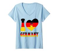 Mujer I Love Germany I Heart Berlin - Mapa gráfico de la Bandera del Orgullo alemán Camiseta Cuello V