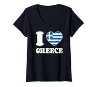 Mujer I Love Greece Gr lag Heart Camiseta Cuello V
