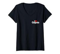 Mujer I Love Heart Chipotle Humo Pimienta JAPALAPENO Chili Camiseta Cuello V