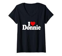Mujer I Love Heart Donnie Don Donald Nombre EN UNA tee Camiseta Cuello V