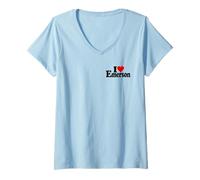 Mujer I LOVE HEART EMERSON RALPH WALDO NOMBRE EN UNA TEE Camiseta Cuello V