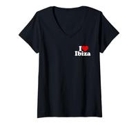 Mujer I LOVE HEART IBIZA ESPAÑA ISLAS BALEARES Camiseta Cuello V