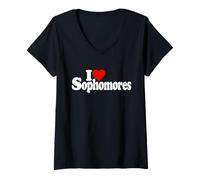Mujer I Love Heart SOPHOMORES Sophomore Class Segundo AÑO Camiseta Cuello V