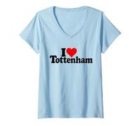 Mujer I LOVE HEART TOTTENHAM NORTE DE LONDRES INGLATERRA Camiseta Cuello V