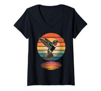 Mujer I Love Hummers Bird Colibrí Vintage Sunset Colibríes Camiseta Cuello V