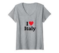Mujer I Love Italy Camiseta Cuello V