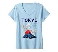 Mujer I Love Japan Nature and Culture, Tokyo Japan Graphic Design Camiseta Cuello V