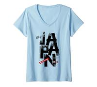 Mujer I Love Japan, Retro Vintage Japan Illustration Fashion Camiseta Cuello V