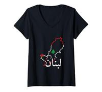 Mujer I Love Lebanon Bandera libanesa, Bandera libanesa, Beirut Líbano Camiseta Cuello V