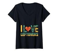 Mujer I Love Leftovers Cocina de comida cocinera práctica - Camiseta Cuello V