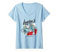 Mujer I Love London, Cool London UK Graphic Outfit, It's London Camiseta Cuello V