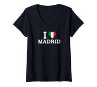 Mujer I Love Madrid Funny Italy Flag Prank Joke Gag Humor Novelty Camiseta Cuello V