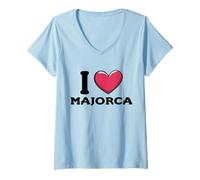Mujer I Love Mallorca España Camiseta Cuello V