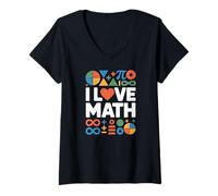 Mujer I Love Math Geometry Pi Infinity Símbolos Camiseta Cuello V