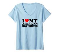 Mujer I Love My American Boyfriend Camiseta Cuello V