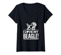 Mujer I Love My Beagle! - Raza de perro - Dueño de mascota Camiseta Cuello V