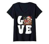 Mujer I Love My Beagle Xmas Graphic For Puppy Lover Cute Christmas Camiseta Cuello V