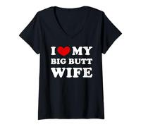 Mujer I Love My Big Butt Esposa, I Heart My Big Butt Wife Camiseta Cuello V