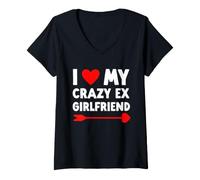 Mujer I Love My Crazy Ex Girlfriend - Día de San Valentín Divertido Camiseta Cuello V