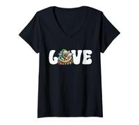 Mujer I Love My Frenchie Xmas Graphic For Mom with Christmas Vibes Camiseta Cuello V