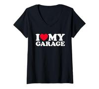 Mujer I Love My Garage Camiseta Cuello V