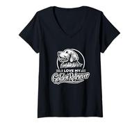 Mujer I LOVE MY GOLDEN RETRIEVER - Goldie - Raza de perro Camiseta Cuello V