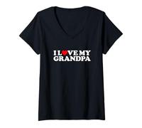 Mujer I Love My Grandpa Camiseta Cuello V