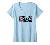 Mujer I Love My Hot Italian Husband Camiseta Cuello V